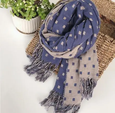 Design japonês inverno algodão quente cachecol feminino dupla face xadrez engrossado cachecol quente xale com ar condicionado para senhora
