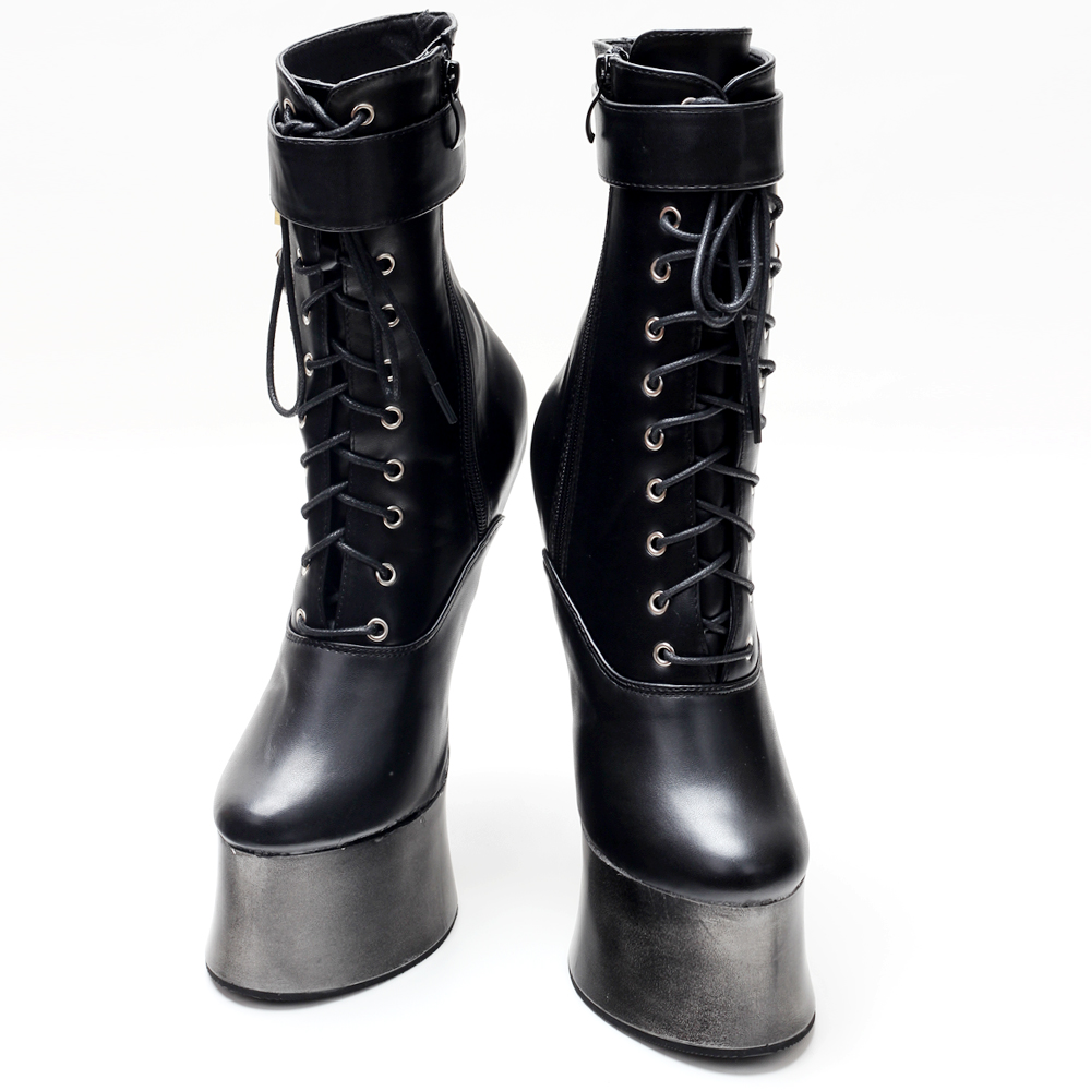 Jialuowei 7 polegada salto alto novo fantasia pônei bootfetish tornozelo plataforma botas em estoque transporte rápido Size36-46