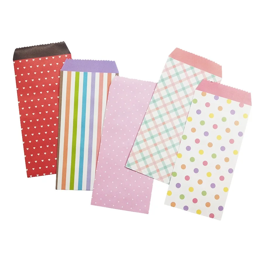 10 Cái/lốc Chấm Bi Sọc Bao Sáng Tạo DIY Giấy Thêu Sò Tặng Viết Thư Văn Phòng Phẩm Nghiên Cứu Đồ Dùng Học Sinh Tự Làm 195x85mm