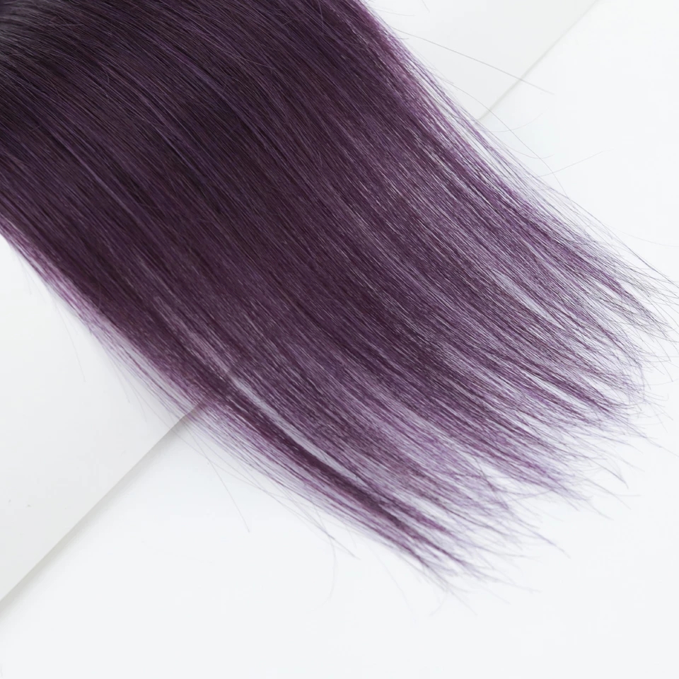 SLEEK บราซิลตรงผมธรรมชาติสีม่วงตรง Remy Human Hair Bundles Deal สําหรับผู้หญิงผิวดํา