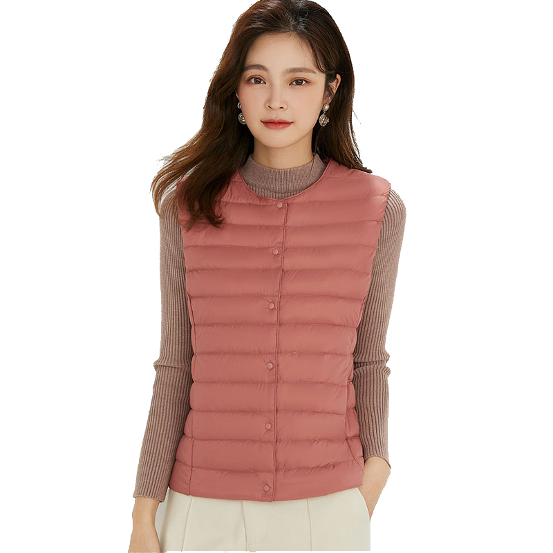 Frühling Herbst Frauen Ultra Licht 90% Weiße Ente Unten Weste Warme Winter Dünne Weste Unter Parka Weibliche Liner Tragbare Outwear
