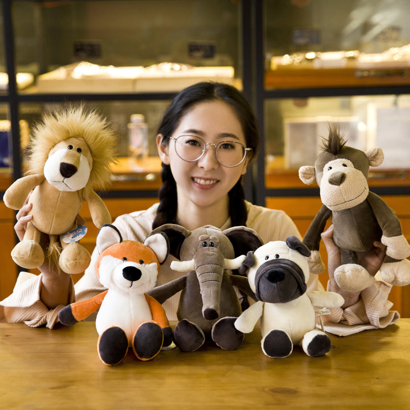 25cm recheado realista leão tigre elefante macaco leopardo girafa guaxinim boneca simulação floresta animais brinquedos de pelúcia para crianças presente