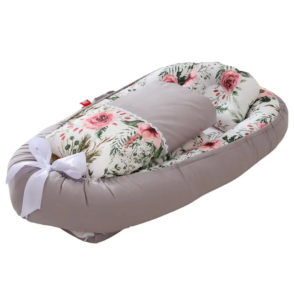 เด็ก Nest เตียงหมอนผ้านวมเด็กแรกเกิด Lounger แบบพกพา Napping Baby Bassinet พร้อมหมอนผ้านวม Bebe ผ้าฝ้าย Sleeper