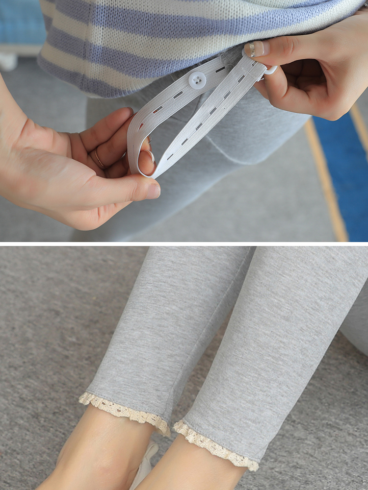 Calças para mulheres grávidas, roupas para maternidade de lã interna, quente, macio, de veludo