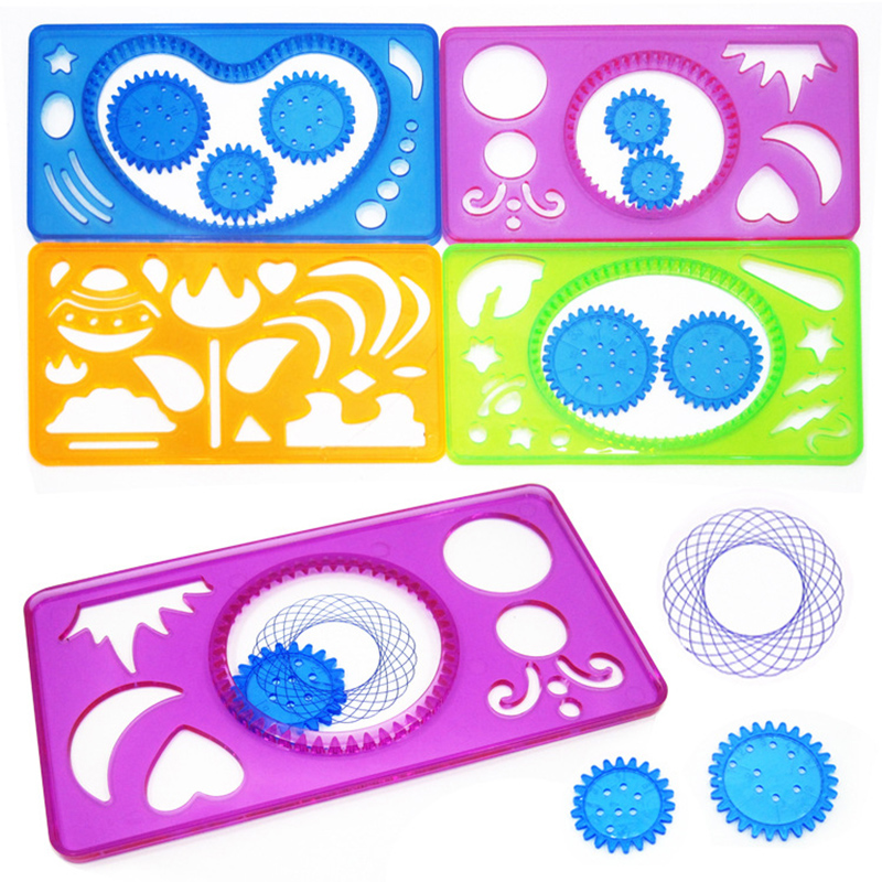 Juego de juguetes de dibujo de espirógrafo, 22 Uds., engranajes entrelazados, ruedas, pintura, accesorios de dibujo, juguete educativo creativo, espirógrafos