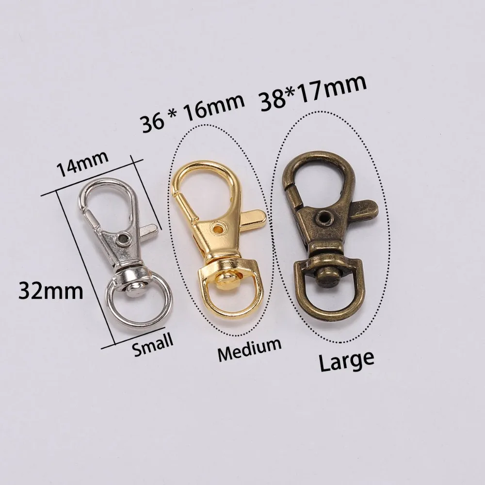 10 ชิ้น/ล็อตหมุนกุ้งก้ามกราม Clasp Hooks พวงกุญแจแยกแหวนสําหรับกระเป๋าเข็มขัดสุนัขโซ่ DIY เครื่องประดับทําผลการค้นหา