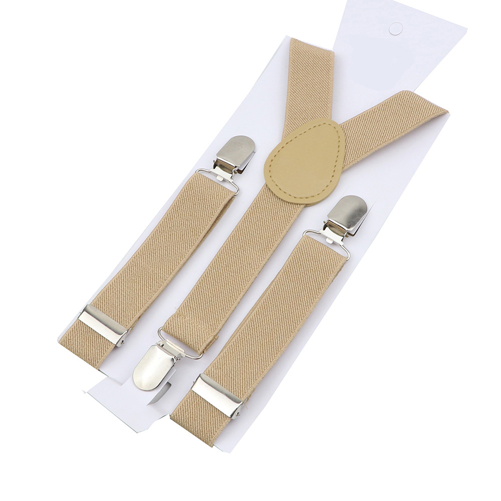 Effen kleur kinderbretels Clip-on bandjes Verstelbare elastische Y-rugbrace Kinderen Jongen Meisje Bretels Baby Bruiloft Stropdas Accessoires