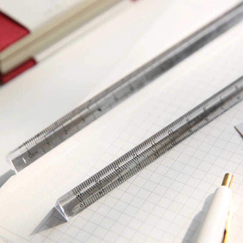 Materiale scolastico di cancelleria per righello triangolare trasparente 1PC Mohamm