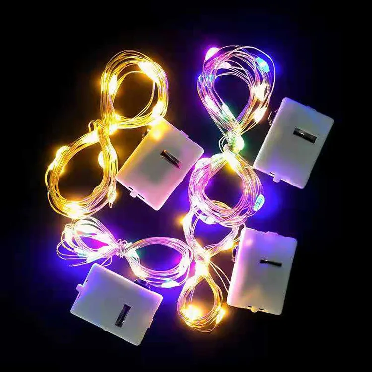 12 Chiếc 2M Dây Đồng LED Dây Đèn Pin Ngày Lễ Chiếu Sáng Tiên Garland Cho Cây Giáng Sinh Tiệc Cưới trang Trí