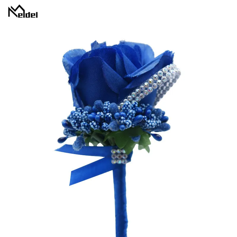 Meldel Cưới Corsages Và Boutonnieres Nhân Tạo Hoa Hồng Lụa Chú Rể Boutonniere Hoa, Dự Cúc Mariage Phụ Kiện