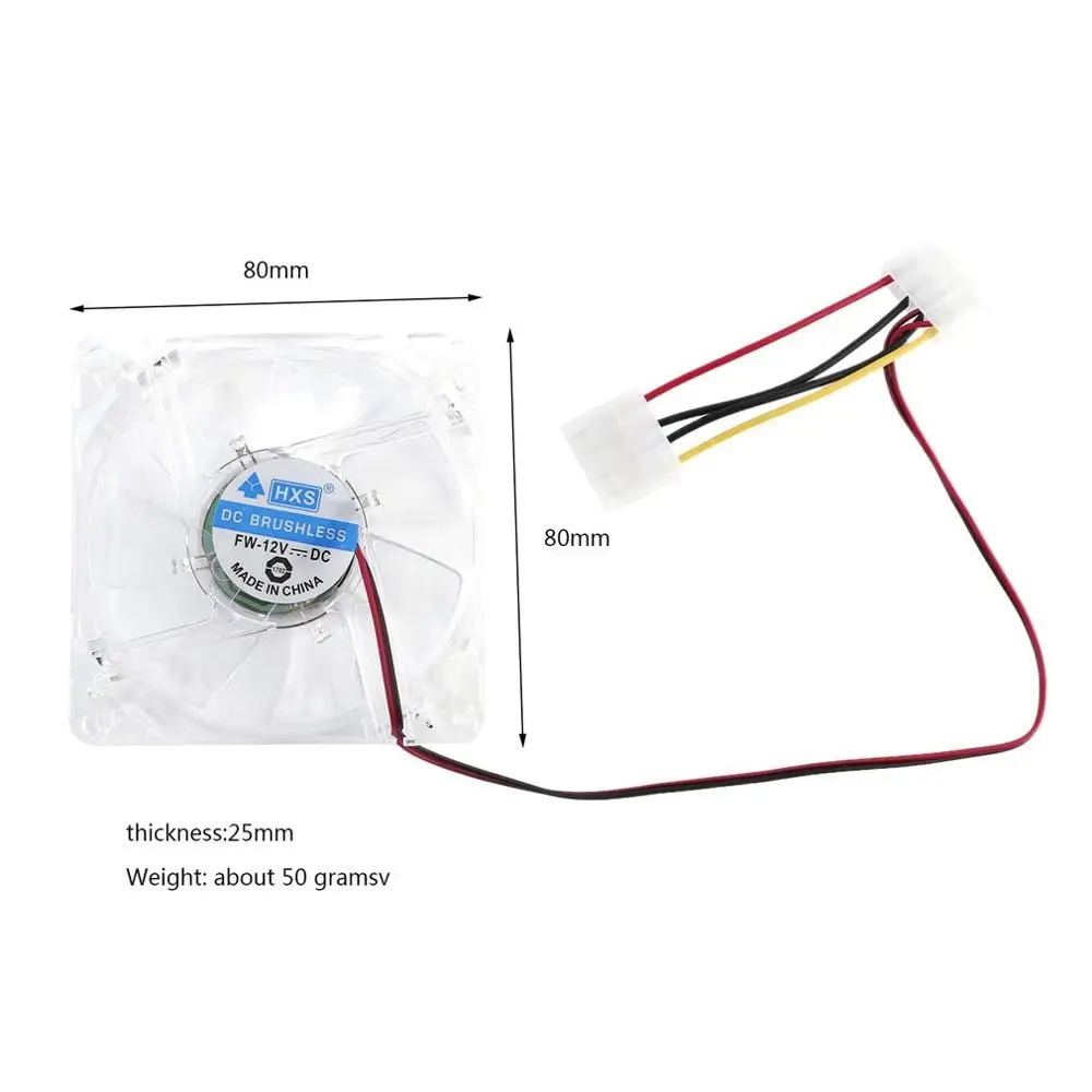12V 0.20A 80Mm Quạt Tản Nhiệt CPU 4 LED Liền Dây Máy Tính Máy Tính Làm Mát Quạt Làm Mát Mod Và đèn Sáng Nhiều Màu Sắc