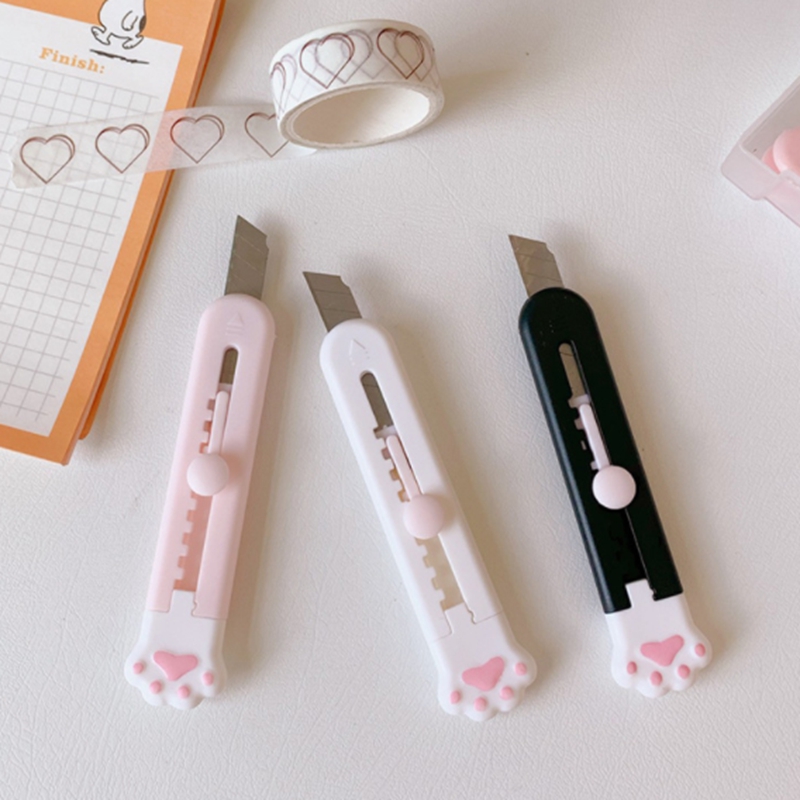 Kawaii Box Cutter, Allzweckmesser, Cat Paw Express Box Cutter, Brieföffner, Papierschneider, Schreibwarenmesser, Mini-Taschenmesser
