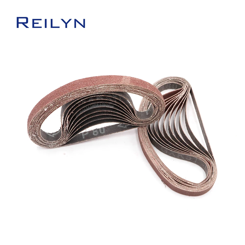 Cát Dây 10 Chiếc 330X10Mm Cát Giấy Đánh Bóng Dây Băng Chà Nhám Nhám Đai Cát Giấy Đánh Bóng Chất Liệu