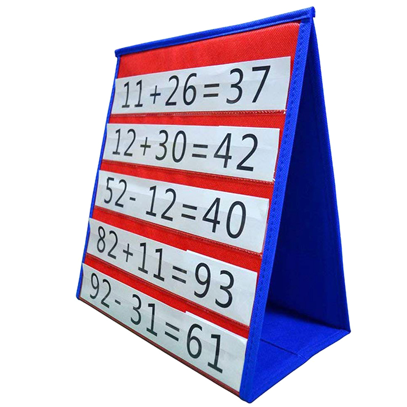 New Arrival Double-sided Self-standing Foladble Desktop Pocket Chart for Classroom Home Teaching Kids Children Educational Tools