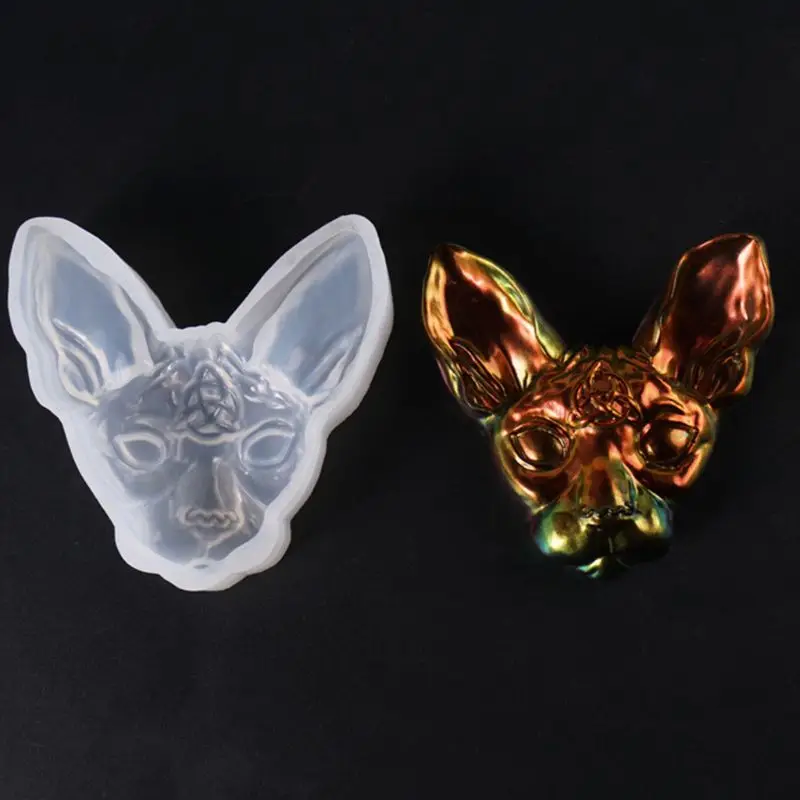 1 pieza 3D diablo gato en forma de silicona moldes para joyería DIY colgante joyería broche hacer joyería herramientas UV molde de resina epoxy