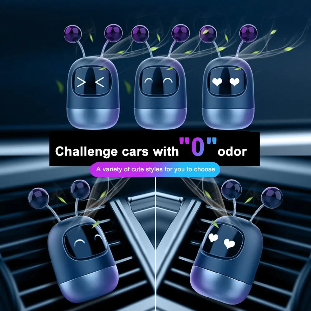 Parfum Mobil Penyegar Udara Lucu Robot Aromaterapi Padat untuk Mobil Ventilasi Udara Outlet Penyegar Udara Klip Diffuser