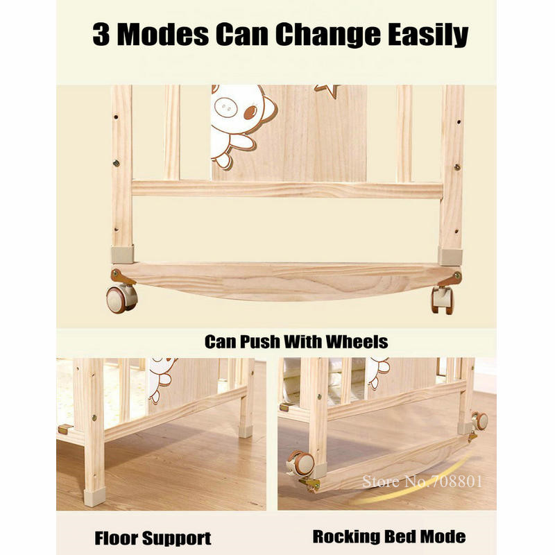 ขนาดใหญ่เด็กเตียงยุงสุทธิของขวัญ,ไม้สนเด็กสามารถขยายใช้ Till 12อายุ