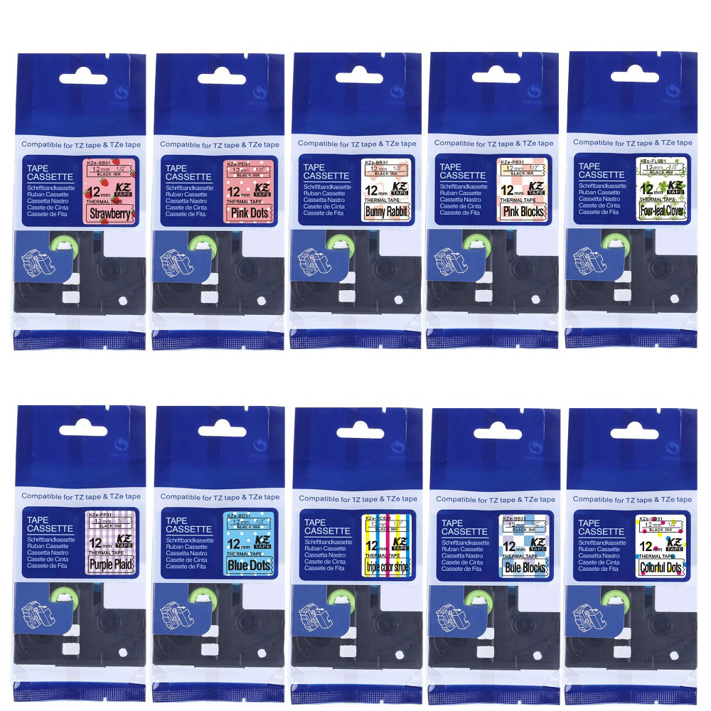 KZE 12 ミリメートル素敵なパターンラベルテープ互換ブラザー tze-131 ラミネート tze131 tz-131 tze テープブラザー p-touch プリンタ用
