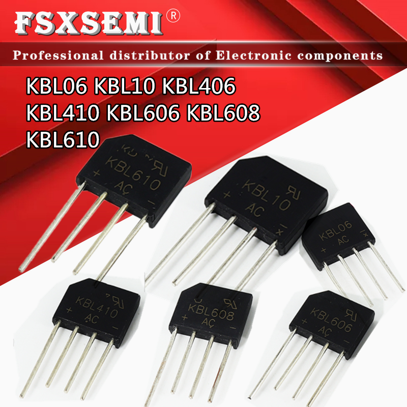 5 Buah KBL06 KBL10 KBL406 K410 Blkbl606 KBL608 KBL610 ZIP4 Brigde Rectifier