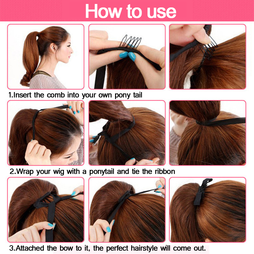 MEIFAN สังเคราะห์ผมยาวโคมไฟ Bubble หางม้าคลิปในสายรัดสีน้ําตาล Bubble Braids ธรรมชาติปลอม PONY TAIL Hair Extensions