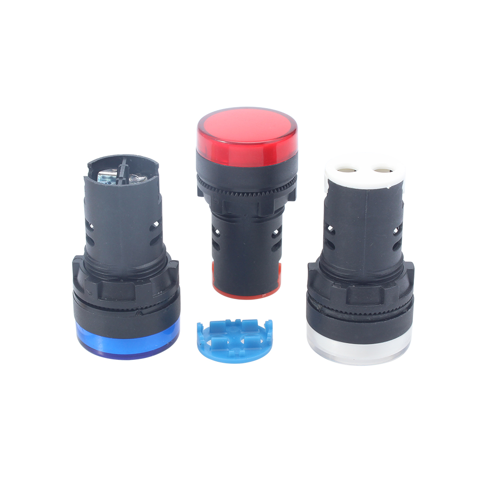 1 stücke 12 V 24 V 220 V 380 V 22mm Panel Mount kunststoff LED Power Anzeige Pilot signal Licht Lampe Rot Grün Blau Weiß Gelb Bernstein
