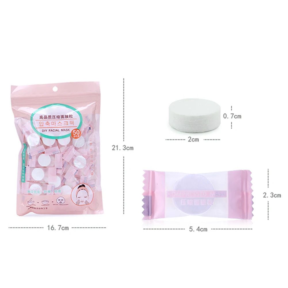 50pcs/pask 압축 페이스 마스크 종이 일회용 시트 코튼 Diy 마스크 메이크업 물티슈 한국 미용 도구 페이스 케어 마스크
