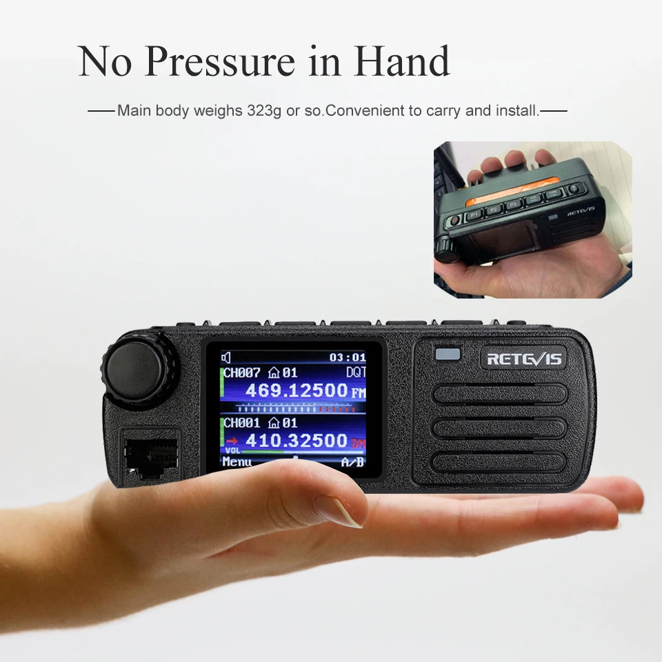 Ham Auto Two-way-Radio Transceiver Autoradio DMR Digitale Mobile Radio Station Bildschirm Retevis RT73 GPS UHF VHF 20W Fahrzeug Basis