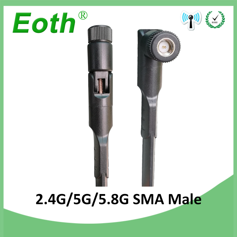 EOTH 2,4 ghz wifi-antenne pbx 2,4 GHz 5,8 Ghz Dual Band 8dBi SMA Mannelijke Connector wifi 2.4 IOT 5.8G Antena 21 cm RG178 Pigtail-kabel