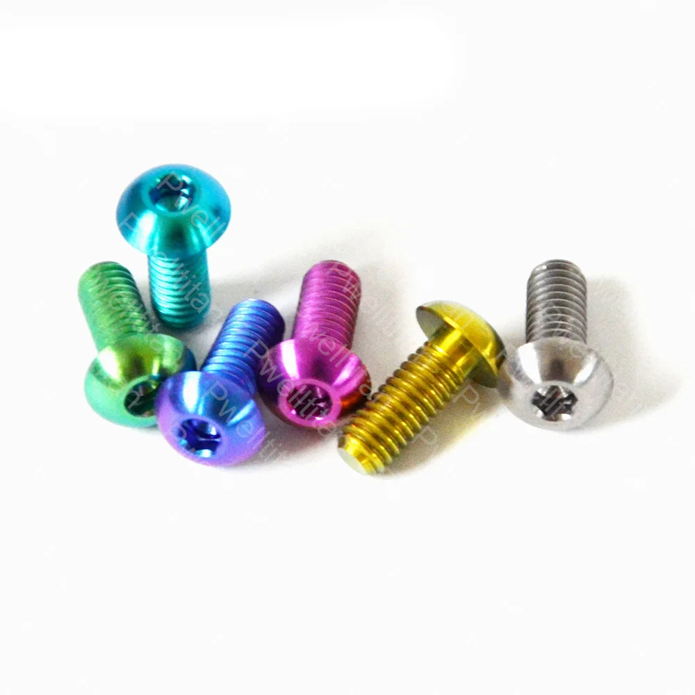 M4 X 10 MM Titanium Ti Baut 10 Mm Tombol Allen Kunci Setengah Bulat Hex Kepala Sekrup untuk Sepeda 12 Buah
