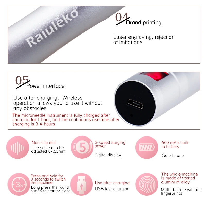 ダーマローリングペンulitma A1-W mym microneedlingマイクロネジポート針カートリッジデバイス電気スタンプダーマツールワイヤレス