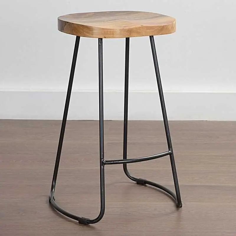 Phong Cách Châu Âu Hiện Đại Gỗ Hình Chữ S Bề Mặt Thanh Phân Thời Trang Cafe Thanh Phân Sắt Gỗ Chắc Chắn Cao Barstool Nhà Êm Chân 4 Kích Thước
