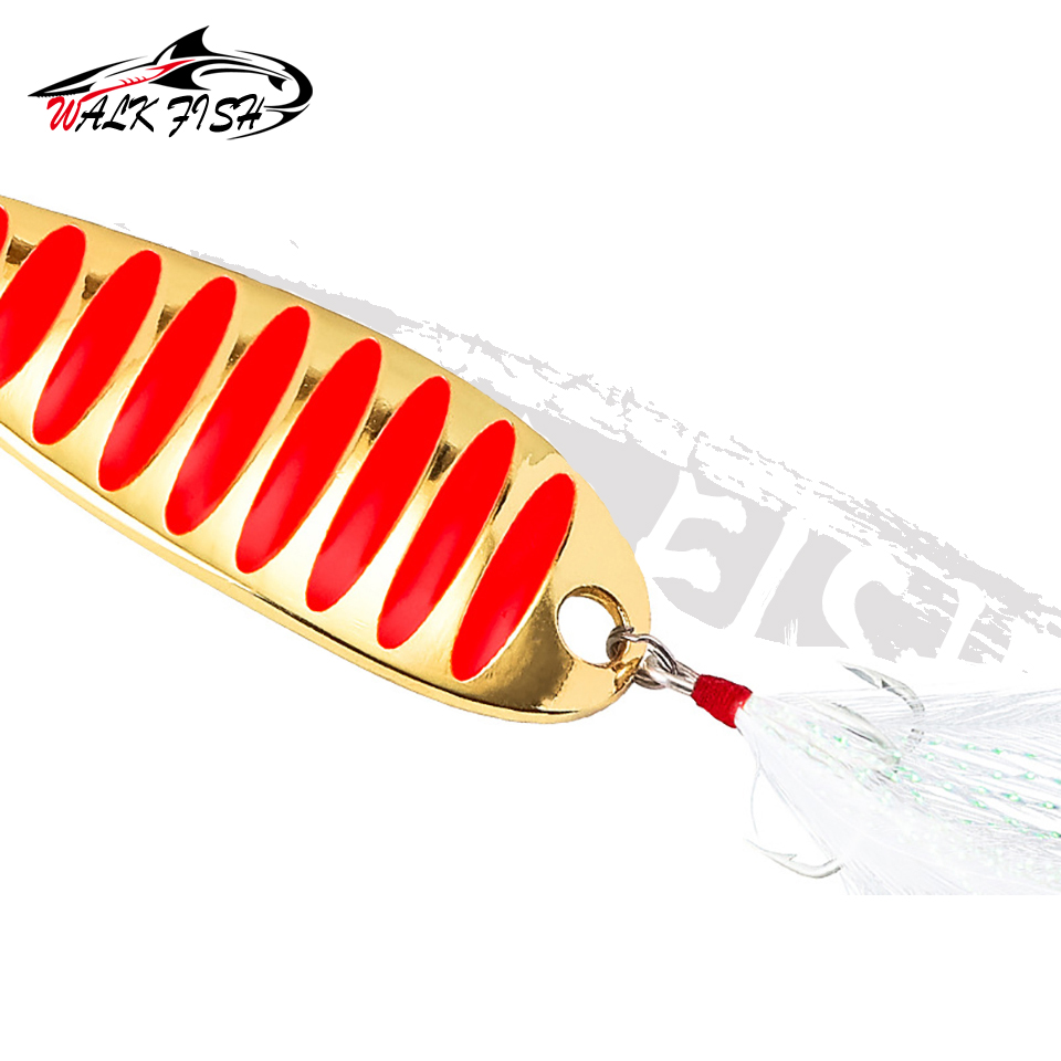 WALK FISH señuelo de cuchara de Pesca, Señuelos duros con pluma de metal, 5g, 7g, 10g, 15g, 20g, 30g