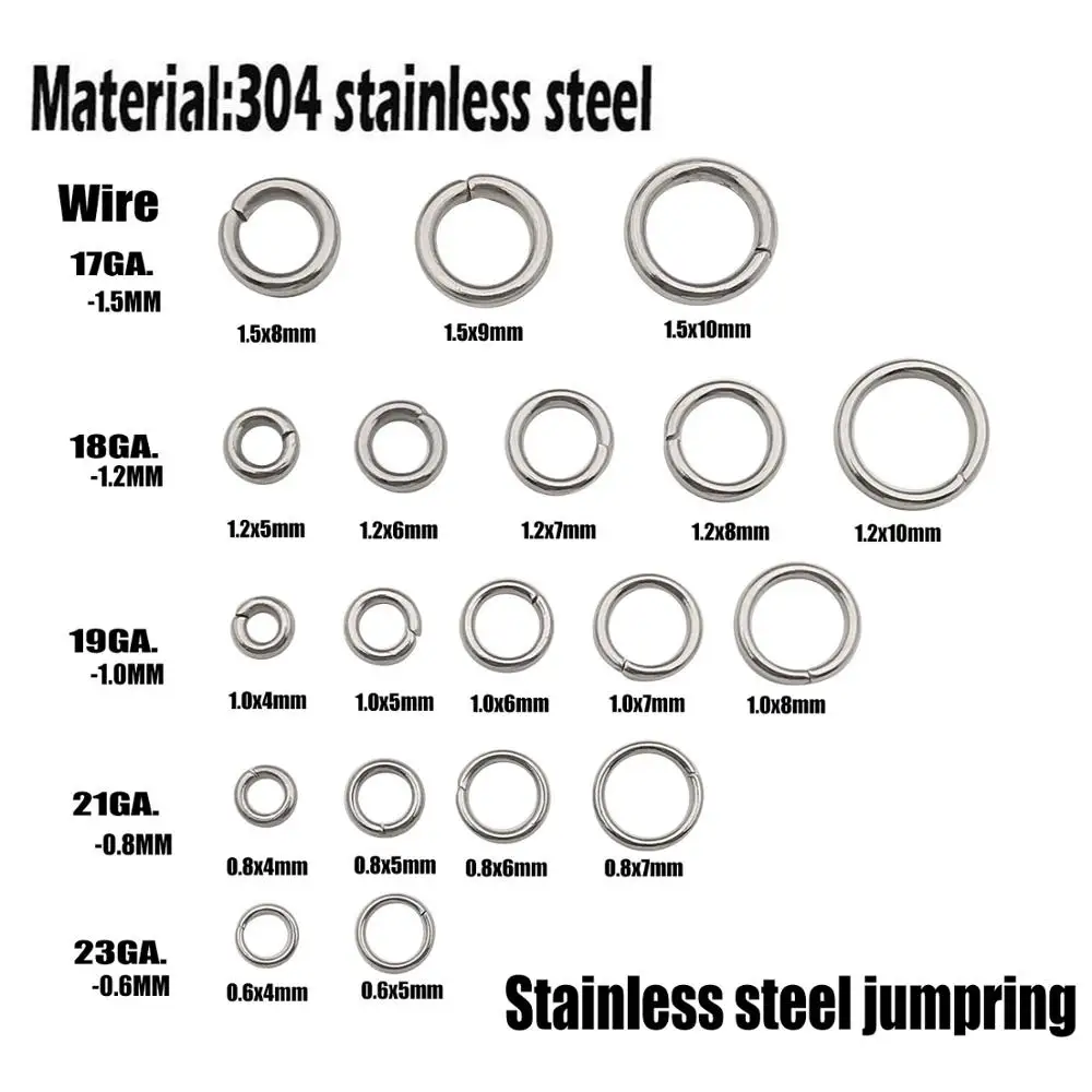 100 Uds. Anillos de salto de acero inoxidable, conectores de anillo dividido para collar, pulseras, accesorios, fabricación de joyas