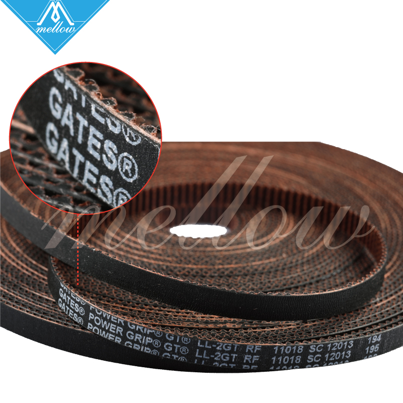 Mellow-Gear Synchronous Belt, resistente ao desgaste, 3D Printer Part, GATES-LL-2GT, GT2 Largura, 6mm, 9mm, 10mm, High Quality