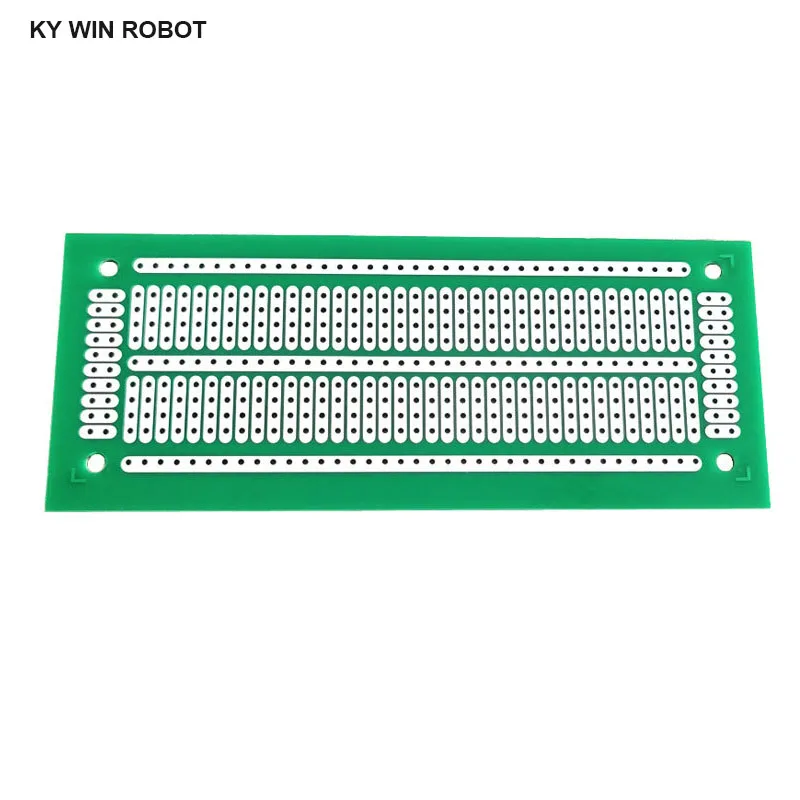 1 Uds DIY 4,7*11,6 CM verde prototipo de un solo lado papel PCB placa de circuito de matriz de experimento Universal 47x116MM para Arduino