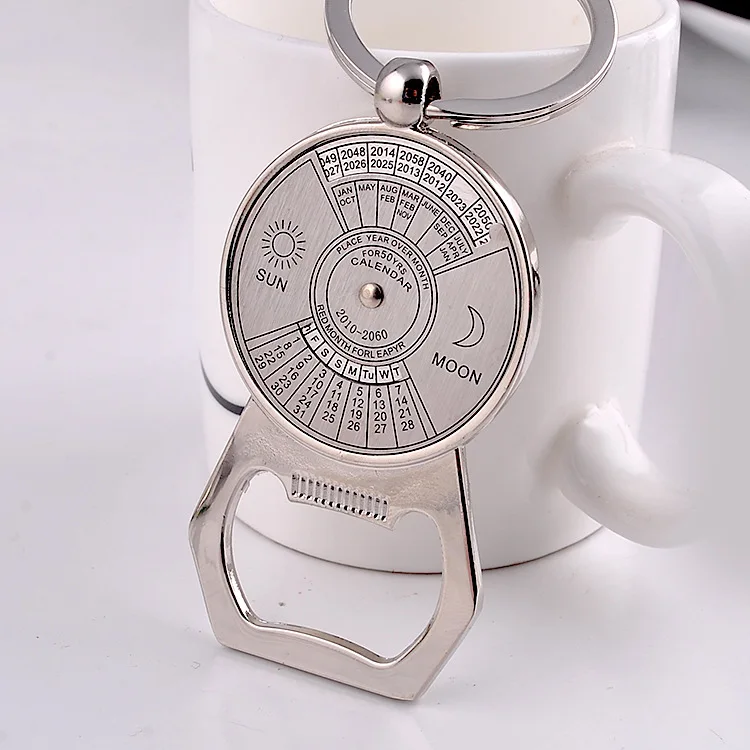 50 ปี Super Perpetual ปฏิทิน Key CHAIN ที่เปิดขวด Key แหวนโหราศาสตร์พวงกุญแจของขวัญ PARTY Key ผู้ถือของขวัญเครื่องประดับ