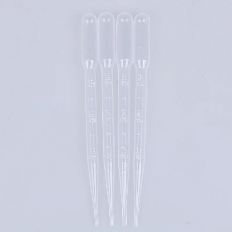4Pcs 3ML Pipetteห้องปฏิบัติการเครื่องมือพลาสติกที่ใช้แล้วทิ้งPasteur Pipette Dropper Polyethyleneเครื่องมือแต่งหน้า