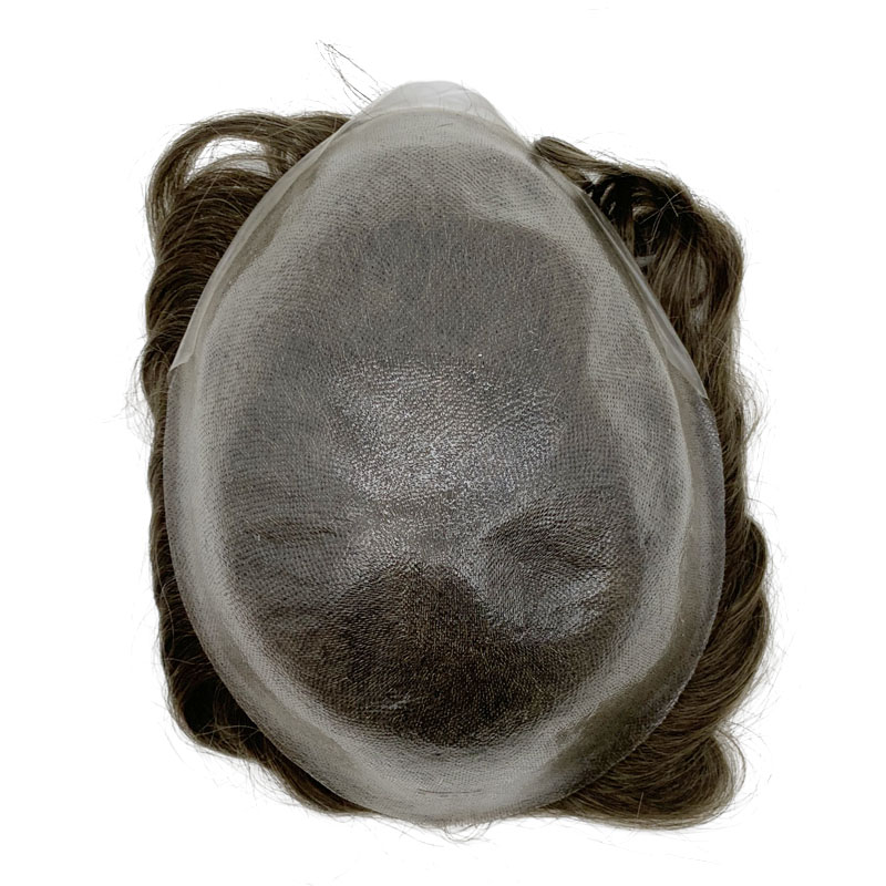 Super Thin Skin Men Toupee Strong Knot ผมเปลี่ยนตรวจไม่พบสายผมด้านหน้า Fast Shipping