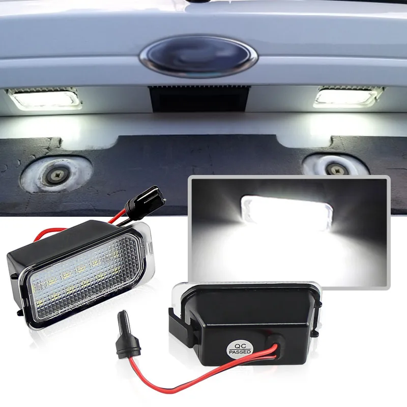 Luz de matrícula para Ford KUGA S MAX MONDEO MK4 MK5 MK2 FIESTA 2008-2019 FOCUS ABS plástico 12V luz LED de señal de número 2 uds