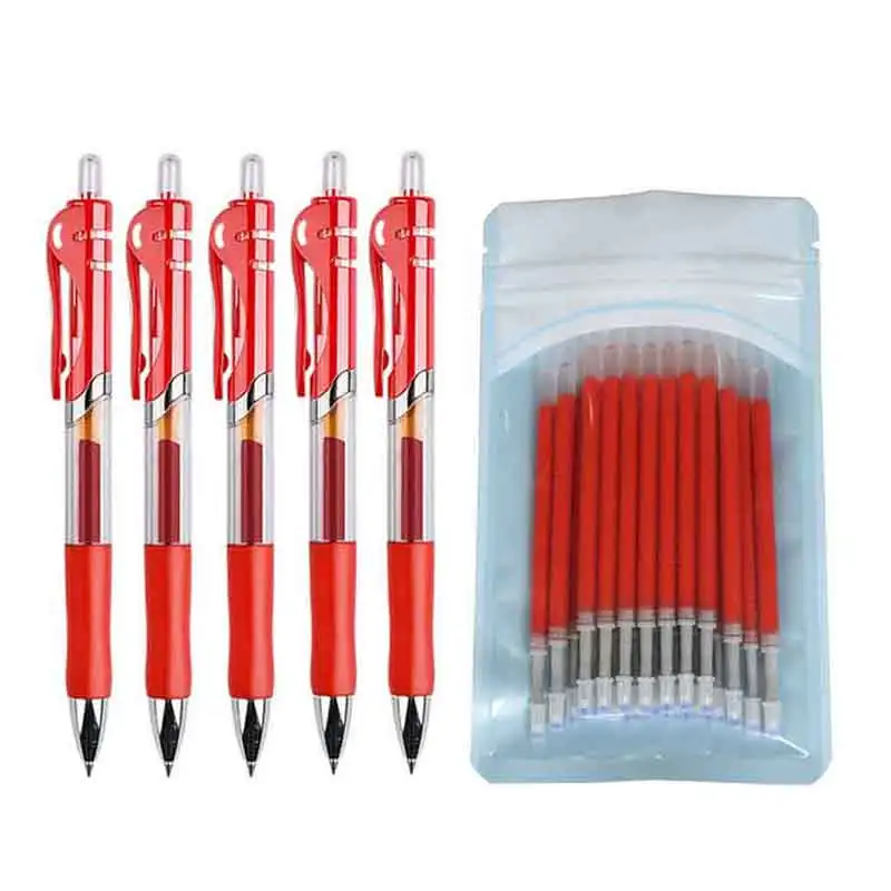 Có Thể Thu Vào Gel Bộ Bút 0.5Mm Màu Đen/Đỏ/Xanh Dương Công Suất Lớn Chấm Bi Tay Cầm Có Thể Thay Thế Được Nạp Lại Cần trường Vật Dụng Văn Phòng