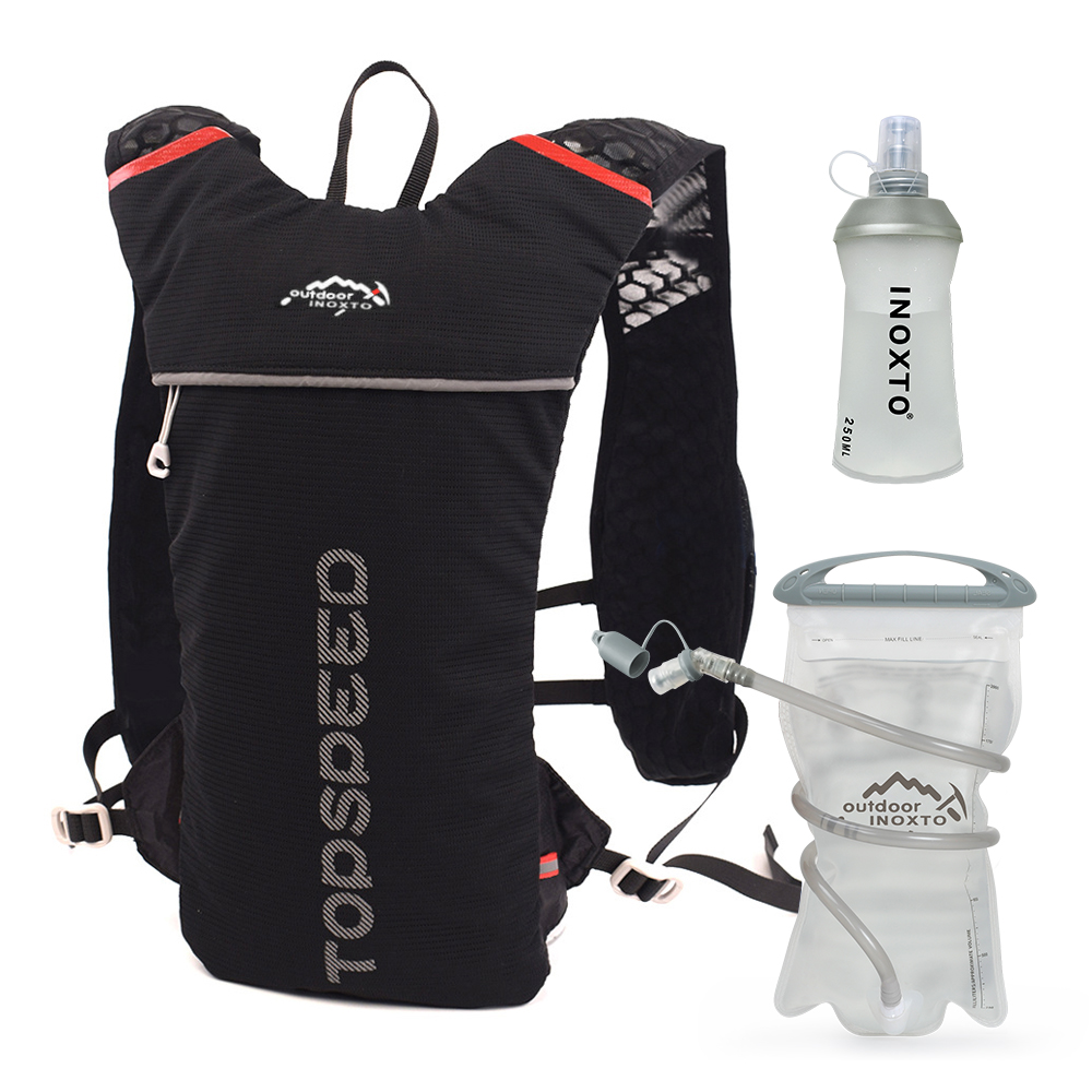 Trail Running-5L Ultralight กระเป๋าเป้สะพายหลัง Hydration Jogging เสื้อกั๊ก,มาราธอน,จักรยาน,น้ำขวด250Ml 500Ml
