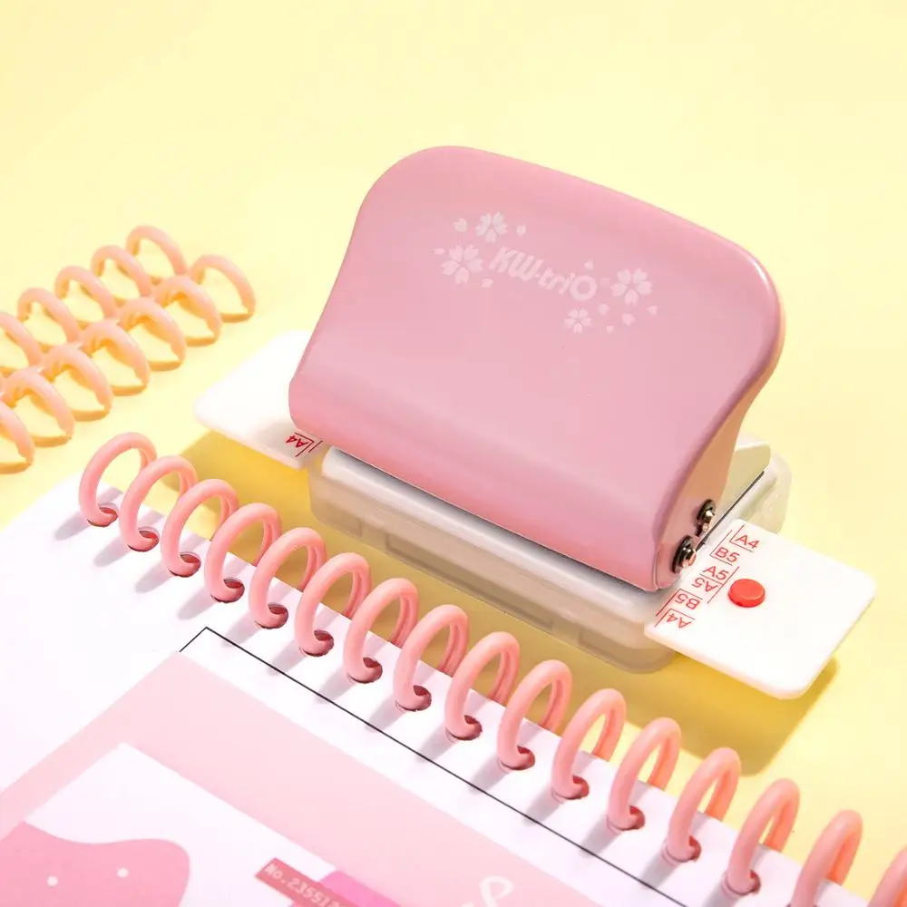 KW-trio 6-Hole Paper Punch Handheld Metal Hole Puncher 5 Sheet Capacity 6mm for A4 A5 B5 Notebook Scrapbook Diary Planner
