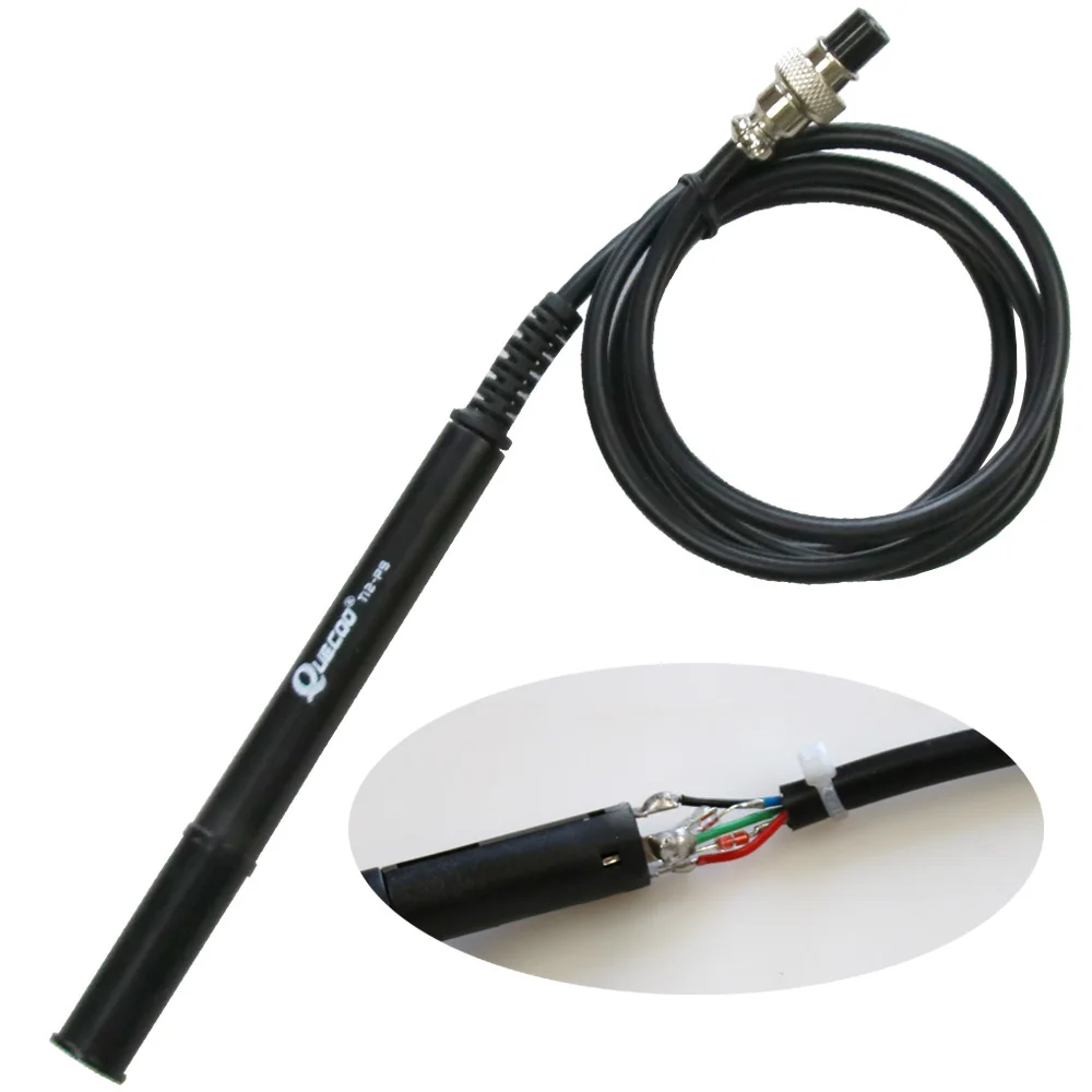 QUECOO 5pin T12-M8 9501 907 P9 mango 1,1 m para estación de soldadura de hierro STM32 T12-955/958 controlador eléctrico Digital de temperatura