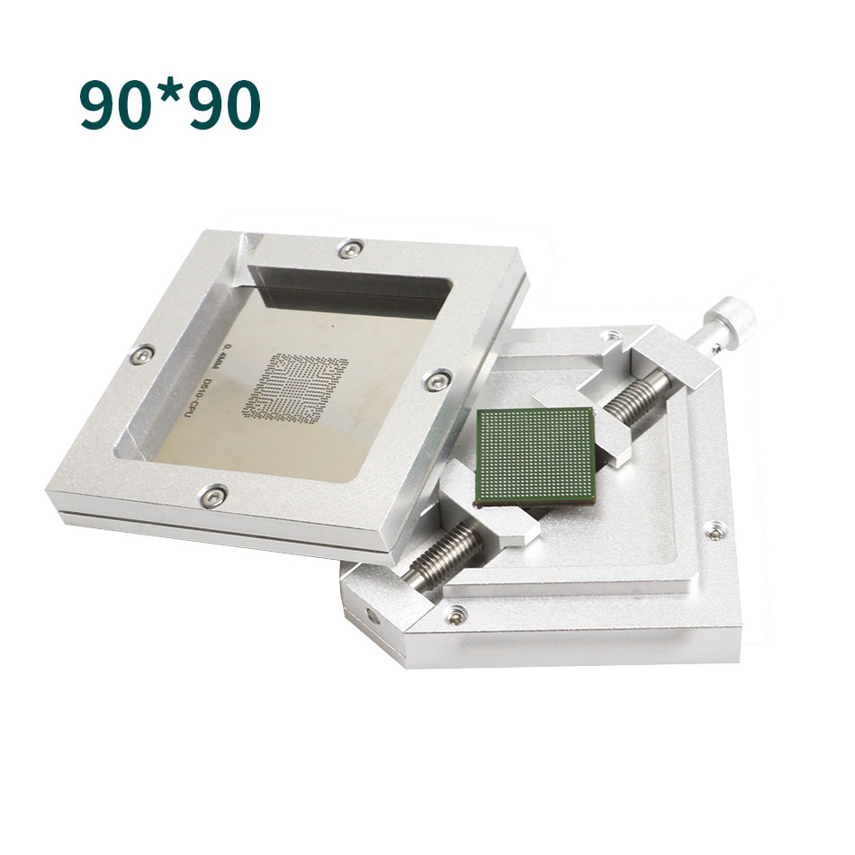 90x90mm Aluminium BGA Reballing Station Schablonen Vorlage Halter Leuchte BGA PCB Chips Solder Ball Rework Reparatur Jig
