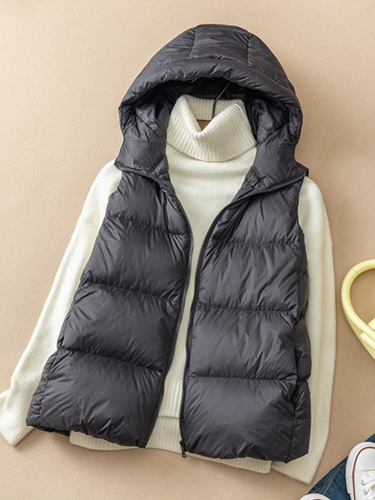 SEDUTMO Winter Ente Unten Jacke Frauen Kurze Warme Dicke Mit Kapuze Weste Weibliche Dünne Stepp Ärmel Für Frühling ED1820