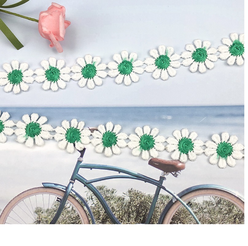 5 Yards/2,5 cm spitze Band/Stickerei spitze DIY handgemachte kleine daisy spitze