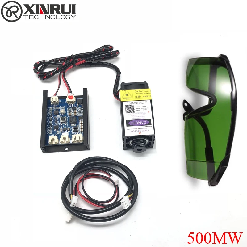 500Mw 405NM Xanh Tím Laser Mô Đun Khắc, Với TTL PWM Điều Khiển Tập Trung Ống Diode + Tặng Kính