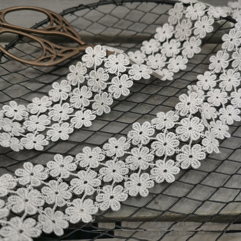 2 Meter 4cm breite hohl blume wasser löslich spitze zubehör DIY kleidung dekoration rock saum taille zubehör