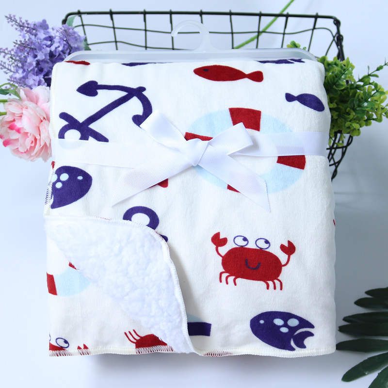 Chăn Cho Bé Mới Làm Dày 2 Lớp Hoạt Hình Trang Trẻ Sơ Sinh Đầm Bebe Sách Bao Da Ốp Lưng Xe Đẩy Quấn Bé Sơ Sinh Gối