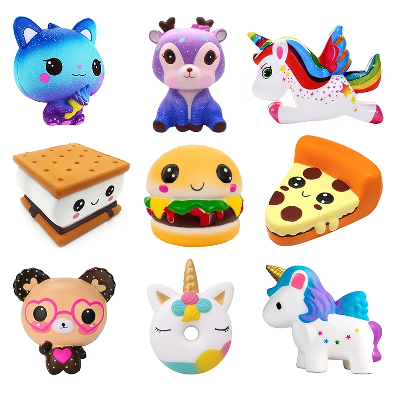 Kawaii หมีบิสกิตบีบ Squishy กวางจัมโบ้ Unicorn Cat ช้า Rising Cream ความเครียดบรรเทาของเล่นสําหรับเด็กทารก